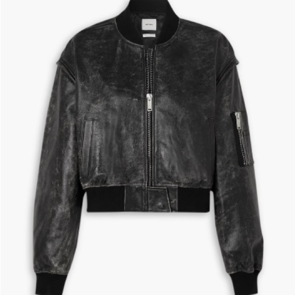 HALFBOY Cool Girl Black Leather Bomber Jacket